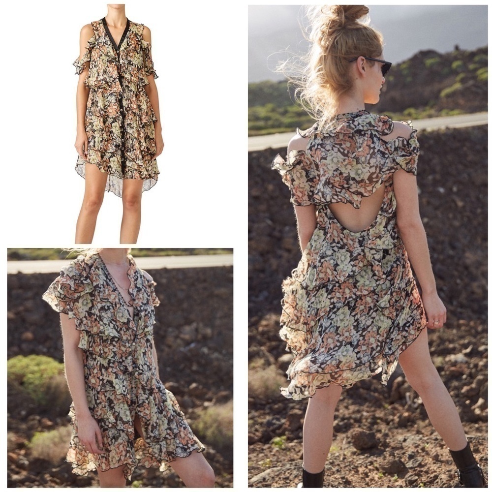 NWT The Kooples Wanted Ruffle Floral Tiers Dress​​​​​​​